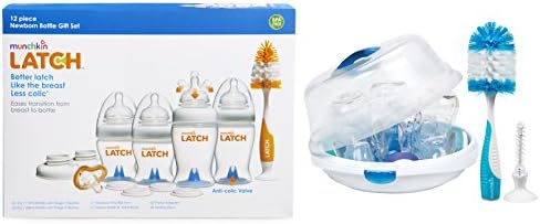 Munchkin Latch Newborn Bottle 12 Piece Gift Set with Steam Sterilizer