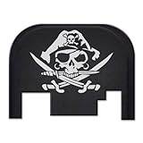 BASTION Laser Engraved Rear Cover Back Plate for Glock Gen 1-4 ONLY; Model Compatibility in Description Below. Does not fit Glock G42, G43, G43X, G48 - Pirate W/Hat