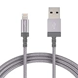 AmazonBasics Nylon Braided Lightning to USB A Cable, MFi Certified iPhone Charger, Dark Grey, 6-Foot - 10-Pack