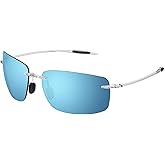 JULI Sports Sunglasses for Men Women Tr90 Rimless Frame for Running Fishing Golf Surf Driving MJ8009