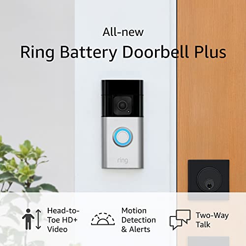 Allnew Ring Battery Doorbell Plus HeadtoToe HD+ Video, motion