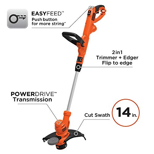 BLACK+DECKER String Trimmer, Electric, 14inch (BESTE620),Orange Pricepulse