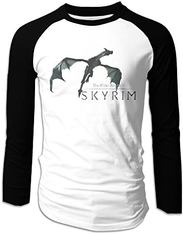 AIJFW The Elder Scrolls V Skyrim Men's Crewneck Raglan Baseball T-Shirt S