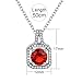 Simulated Birthstone Necklace Halo Lab Simulated Diamond Square Pendant Jewelrys for Women Love Necklace