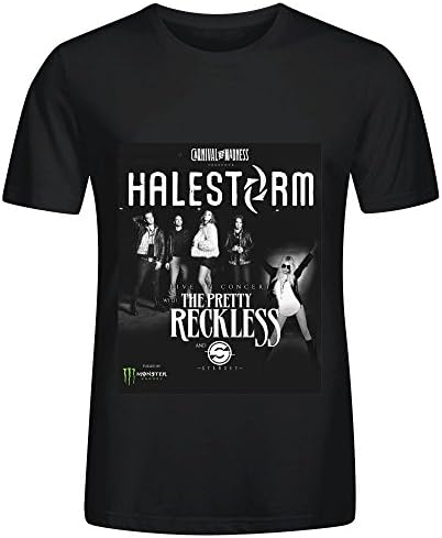 FGEXYZ Custom Halestorm Tour Pretty Reckless Man T Shirts Cotton Round Collar Black