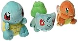 OliaDesign Pokemon Bulbasaur Charmander Stuffed Plush Doll, 3 Pieces
