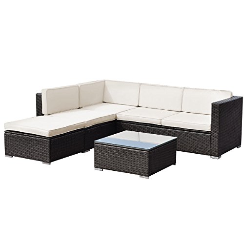 Tangkula 4 Piece Outdoor Patio Furniture Set Garden Poolside Lawn