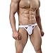 MuscleMate Premium Men's Jockstrap Men's Hot Thong Underwear Low Raise, Comfort, (S, White)