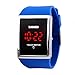Gosasa Cool Girls Watches Fashion Shockproof Electroplated Case Transparent Strap Lady Women Digital Wristwatch (Blue Transparent)
