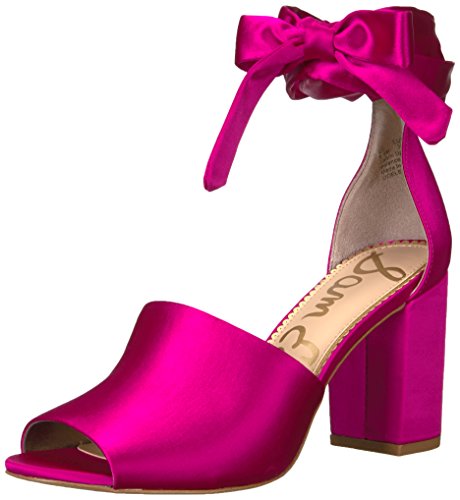 Sam Edelman Women's Odele Heeled Sandal, Hot Pink Satin, 9 Medium US