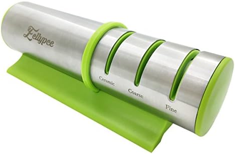 Ecllypce 3 Stage Manual Knife Sharpener, Coarse, Ceramic, Fine, Repair & Restore Knives, Chef's Choice Kitchen Knife Sharpener for Ceramic & Straight Knives