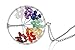 BOUTIQUELOVIN Tree of Life Wire Wrap 7 Chakra Gemstone Pendant Necklace on 30