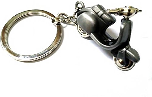 Gratitude Cute Funky Scooter Metallic Silver Keyring Key Chain