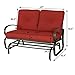 Patio Swing Glider Bench Outdoor Cushioed 2 Person Rocking Chair Garden Loveseat, Brick Red