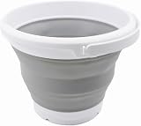 SAMMART Collapsible Bucket 5.5L White Grey Round TPE PP 25.5cm dia view 4
