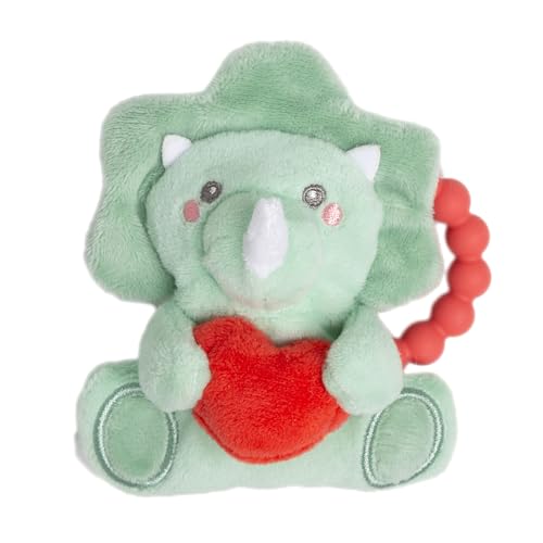 Pearhead Dinosaur Baby Teether – BPA-Free Silicone Teething Ring, Soft Crinkle…