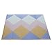 Baby Play Mat Extra Thick EVA 40 Triangle Non Toxic Tiles Kids Foam Mat Puzzle Soft EVA Flooring for Kids Play Gym and Baby Room Interlocking Chevron Foam (White/Blue/Pink/Orange, 12