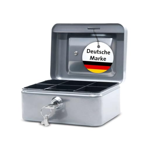 MAUL Geldkassette silber kompakt abschliessbar mit Sortierfach