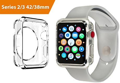 Apple Watch Case 42mm Series 3 Series 2, Slim Bumper, Full Edge Scratch Protective, TPU - Clear Transparent