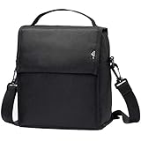 E-MANIS Insulated Lunch Bag Adult lunch box Collapsible Multi-Layers Thermal Insulated Oxford Lunch Tote cooler bag for men, women,kids (Black)