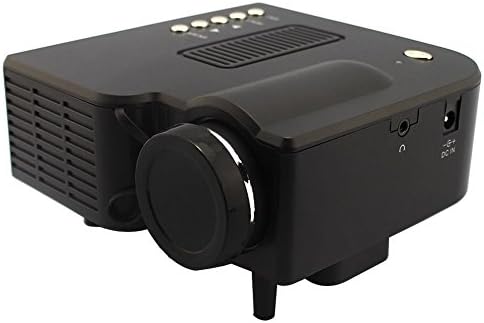 COOQI Projector, UC28+ LED Mini Multimedia Portable Projector for Home Theather Cinema TV Video Games Projector Black