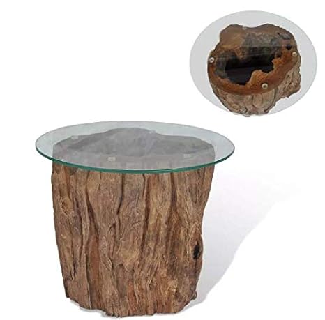 Amazon Com Coffee Table Teak Glass Decor Tabletop Solid Durable