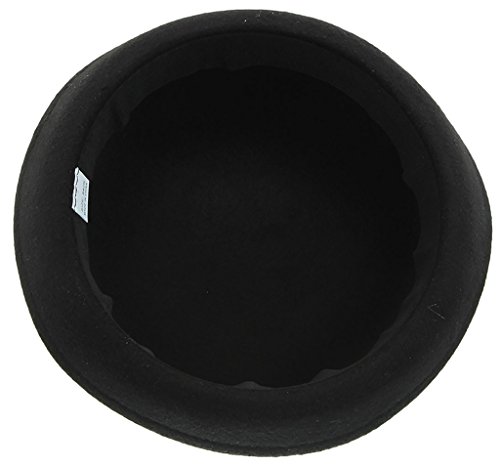EOZY Girls Wool Felt Roll Brim Bowler Derby Hats Billycock Cloche 21" Black - Thumbnail 4