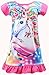 Girls Nightgown Unicorn Princess Pajamas Rainbow Cute Printed Sleepwear Nightie Dresses Unicorn Gift for Girls,Grsy-Pink horn-S140