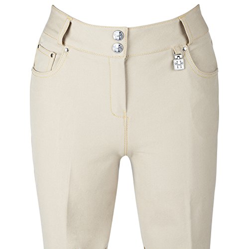 Huntley Equestrian Riding Pant with Back Snap Pockets, Beige, 30