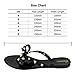 TENGYUFLY Womens Rivets Bowtie Flip Flops Jelly Thong Sandal, Black, Size 8.0