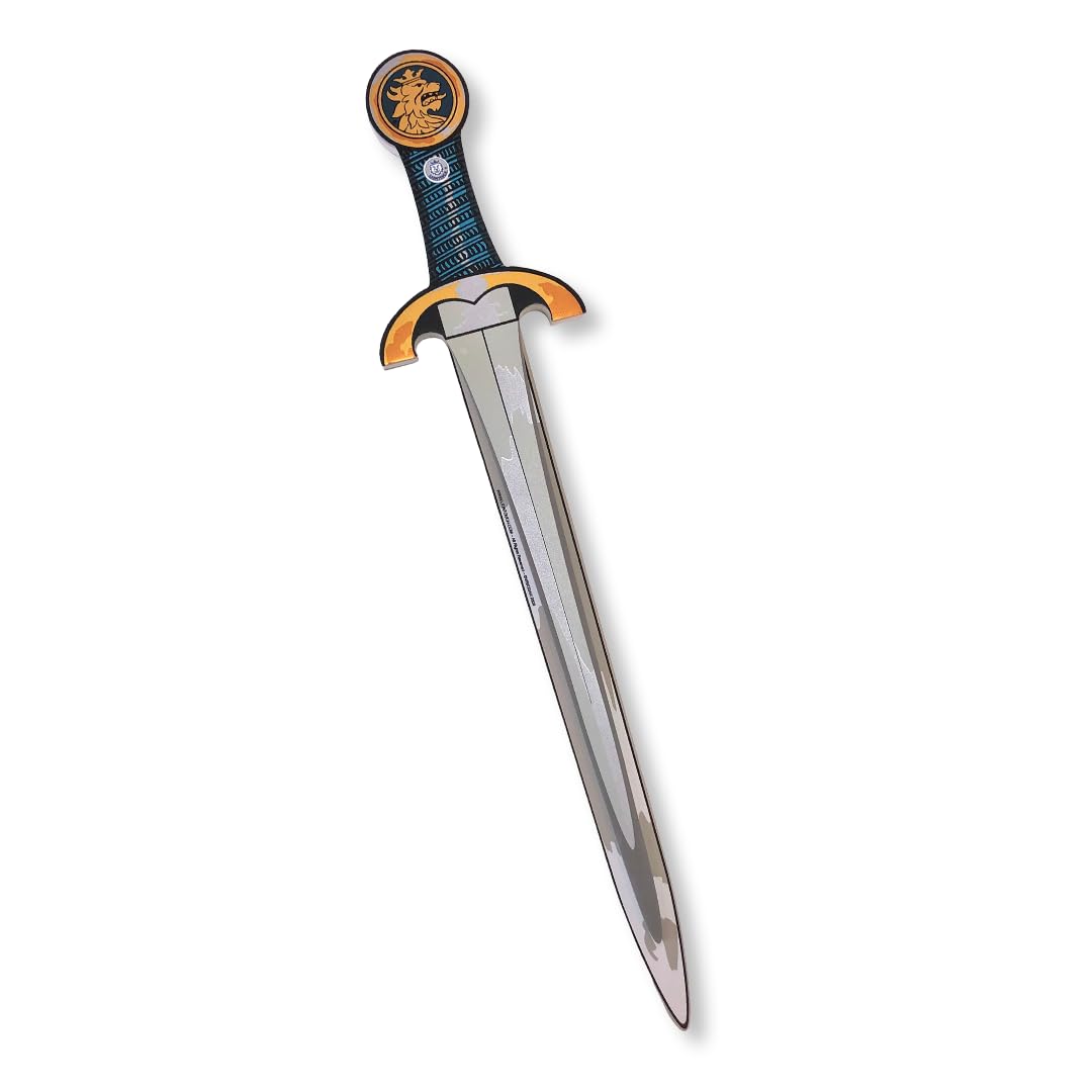 Liontouch - Noble Knight Sword, Blue/Medium - Age 3-8 Years | Medieval Pretend Play Foam Toy For Children With Golden Lion Theme | Safe Weapon & Battle Accessory For Boys’ Dress Up & Costumes