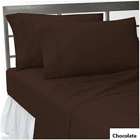 1000 Thread Count 9 inch Deep Pocket 3 PCs Fitted Sheet Set 100% Egyptian Cotton Solid pattern Size King Color Chocolate
