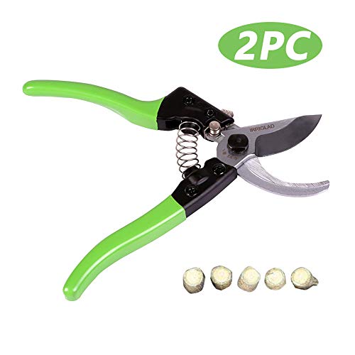 IRRIGLAD Steel Bypass Pruning Shears 8″ Garden Scissors 2PC