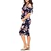 Mother Bee Maternity Open Shoulder Bodycon Dress in Regular and Plus Sizes for Baby Shower or Casual Wear - Made in USA (Navy, Medium)