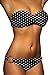 Imilan Twist Bandeau Bikini Set Swimwear Swimsuit for Women(S,Royal Stripe)
