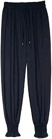 Womens Chiffon Closed-Bottom Solid Loose Empire Waist Plus Size Long Harem Pants,USMedium,Pattern6