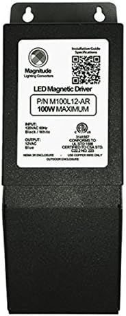 12V Safety Transformer 20W to 100W Input Voltage 120V Metal Enclosure Magnitude M100L12-AR