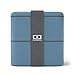 MONBENTO - Large Bento Box MB Square Denim with Compartments - Leakproof Lunch Box for Work or School or Meal Prep - BPA Free - Food Grade Safe - Blue