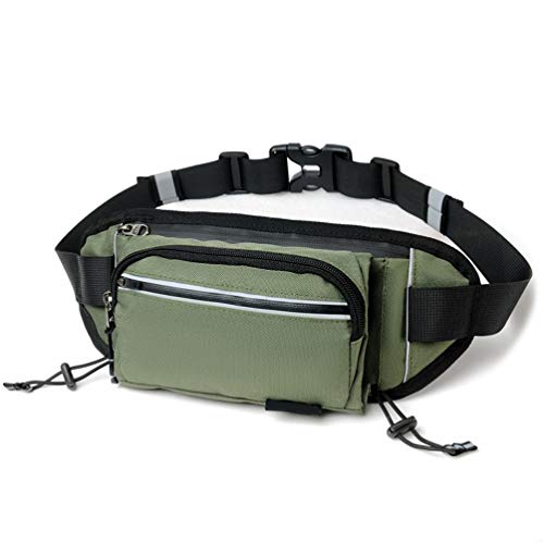 Reflective Run Running Pouch Belt Belts Bag Mens Gym Fanny Waist Pack Packs Waterproof Jogging Phone Workout Small Bags to Exercise Water Holder Light For Hiking Men Accessories Women phone Army Green