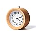 Alarm Clock,Orcbeg alarm clocks for bedrooms /Small Analog Wooden Circular Vintage Travel Digital Alarm Clock Battery Operated/No Tick With Snooze and Nightlight Backlight (LightWoodGrain)