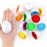 Zippem 6Pcs Kids Infant Toddler Simulation Eggs Educational Development Puzzle Toy Pegged Puzzles