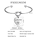 FEELMEM Godmother Bangle Bracelet,Goddaughter Bangle Bracelet,Baptism Gift for Godmothers/Goddaughters(Godmother charm-Silver)