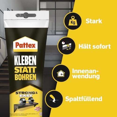 Pattex Montagekleber Kleben statt Bohren, starker Kraftkleber für sofortigen Halt, universell einsetzbarer Baukleber mit hoher Endfestigkeit, 1 x 250 g thumbnail 3