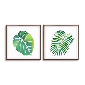 Framed Canvas Wall Art for Living Room, Bedroom Plant Theme Canvas Prints for Home Decoration Ready to Hang - 16"x16"x2 Panels