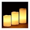 Relaxdays 10021534 LED kaarsen echte was set van 3 elektrische kaarsen flikkerend licht, werkt op batterijen, 7 cm, 3…