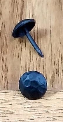 Small Clavos, Round, 7/16 inch Diameter, Hammered, Matte Black Finish (25 Pack)
