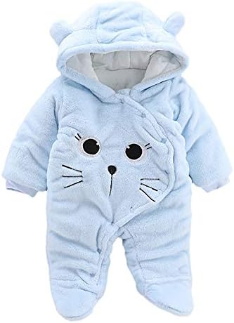 Baby Bear Velvet Quilted Puffer Suit Infant Animal Snowsuit Jumpsuit Costume