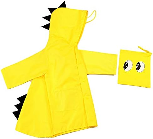 ChenPin Raincoat for Kids Rain Jacket Age 1-10 Dinosaur Shaped Lightweight Rainwear Rain Slicker for Boy for Girl