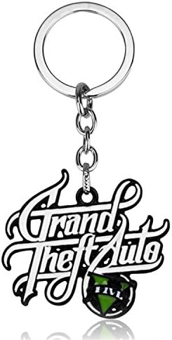 PINZHUANG Grand Theft Auto 5 Key Chain For Fans Rockstar Key Ring Holder 4.5Cm black1
