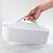 mDesign Plastic Divided Art and Craft Storage Organizer Caddy Tote Bin with Handle for Home Office and Living Room - Holds Pencils, Crayons, Sewing Supplies - Lumiere Collection, White